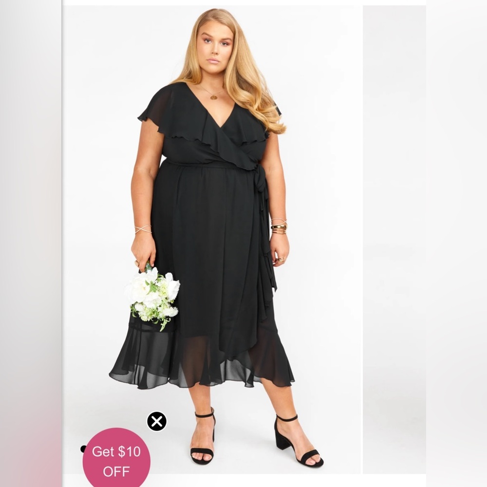 NWOT Show me your Mumu black midi dress